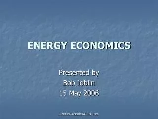 ENERGY ECONOMICS