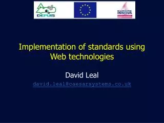 Implementation of standards using Web technologies