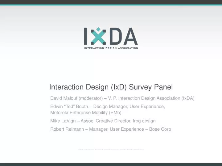 interaction design ixd survey panel