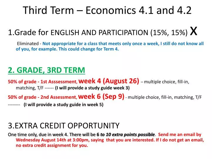 third term economics 4 1 and 4 2