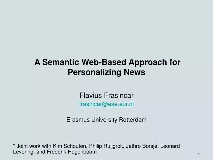 a semantic web based approach for personalizing news