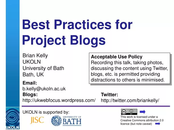 best practices for project blogs