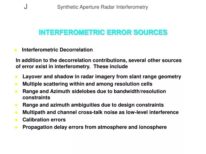 interferometric error sources