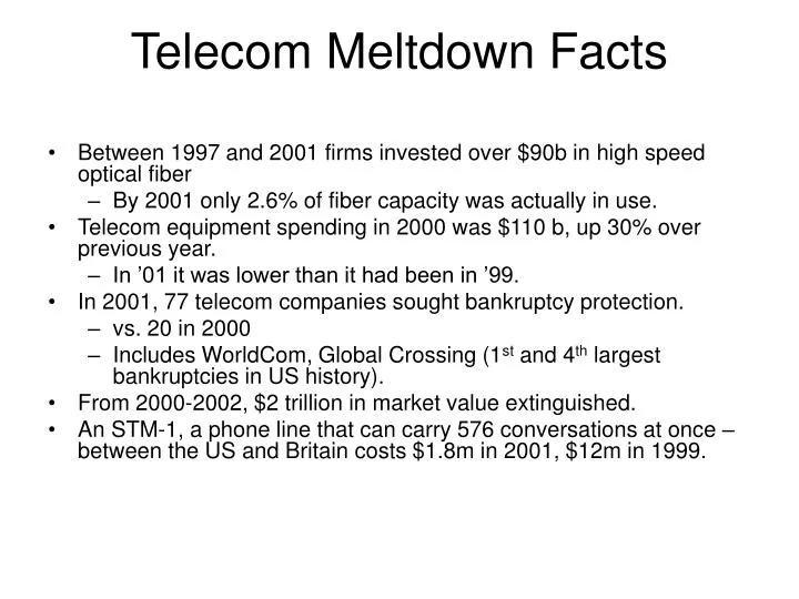telecom meltdown facts
