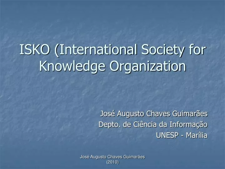 isko international society for knowledge organization
