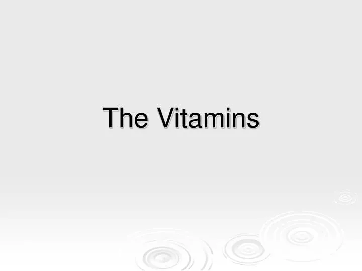 the vitamins