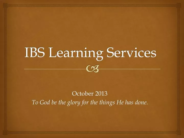 ibs learning services