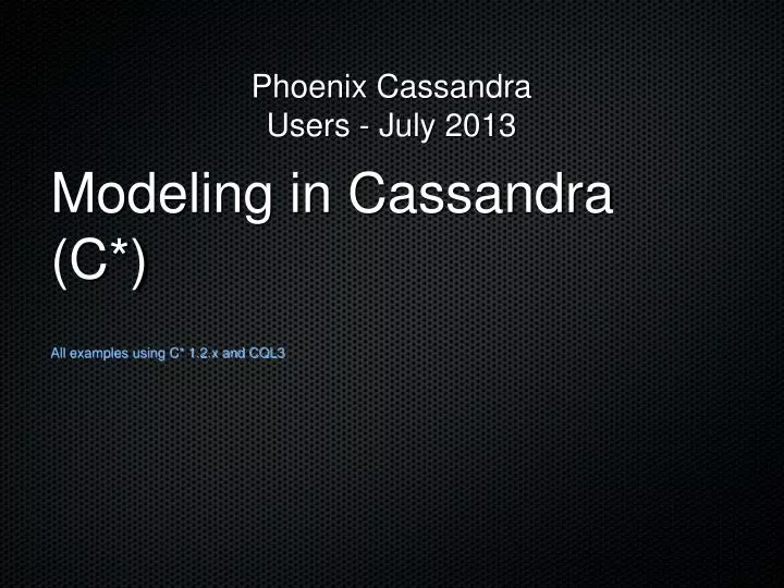 modeling in cassandra c