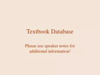 Textbook Database
