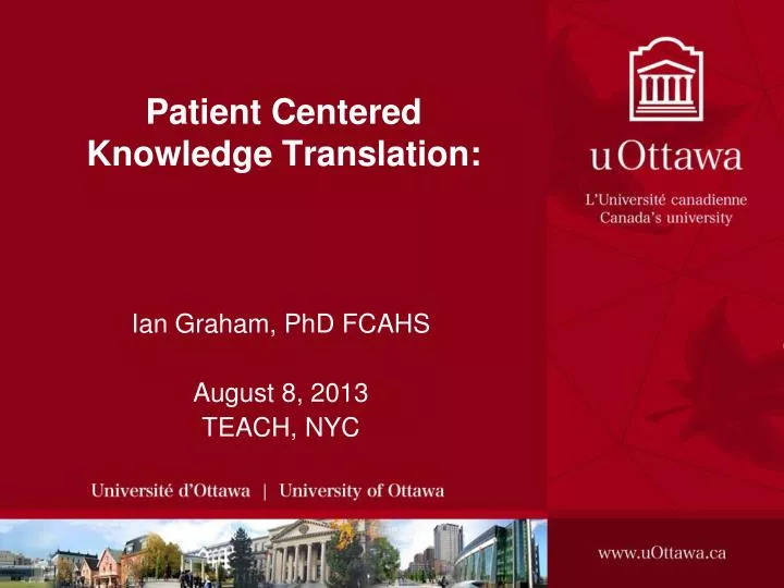patient centered knowledge translation