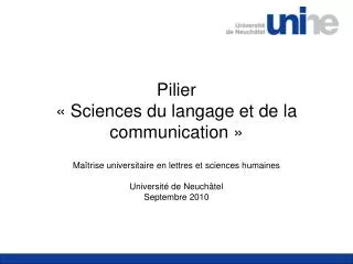 pilier sciences du langage et de la communication