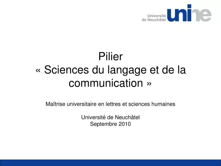 pilier sciences du langage et de la communication