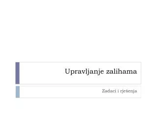 upravljanje zalihama