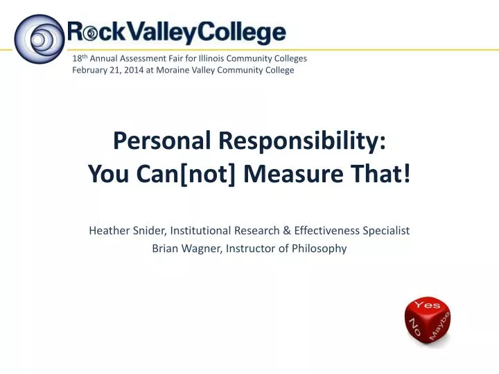 personal responsibility you can not measure that