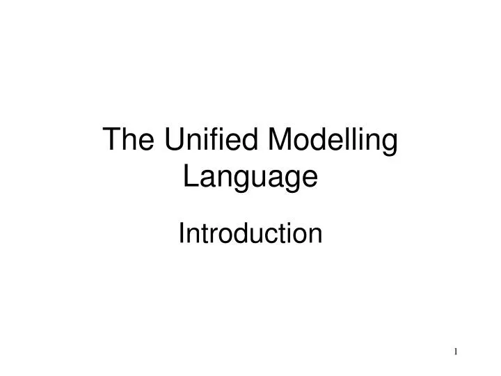 the unified modelling language