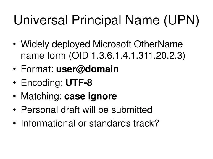 universal principal name upn