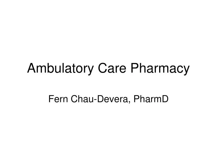 ambulatory care pharmacy