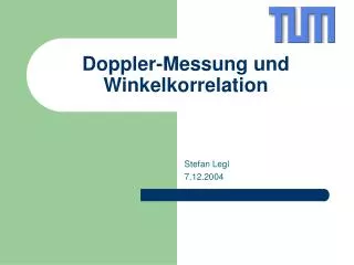 doppler messung und winkelkorrelation