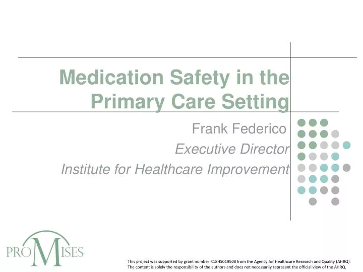 medication safety in the primary care setting