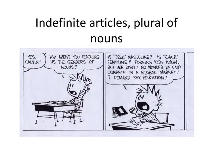 indefinite articles plural of nouns