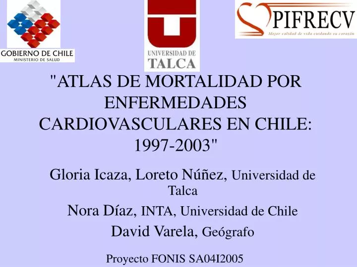 atlas de mortalidad por enfermedades cardiovasculares en chile 1997 2003