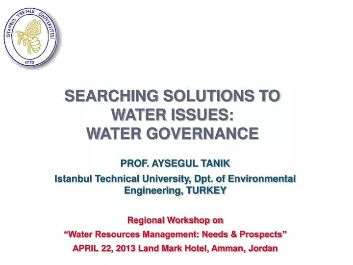 searching solutions to water issues water governance