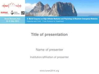 Title of presentation