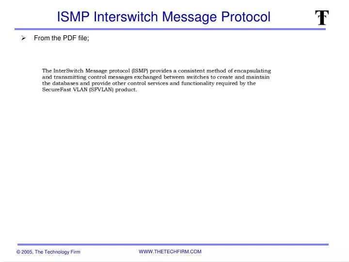 ismp interswitch message protocol