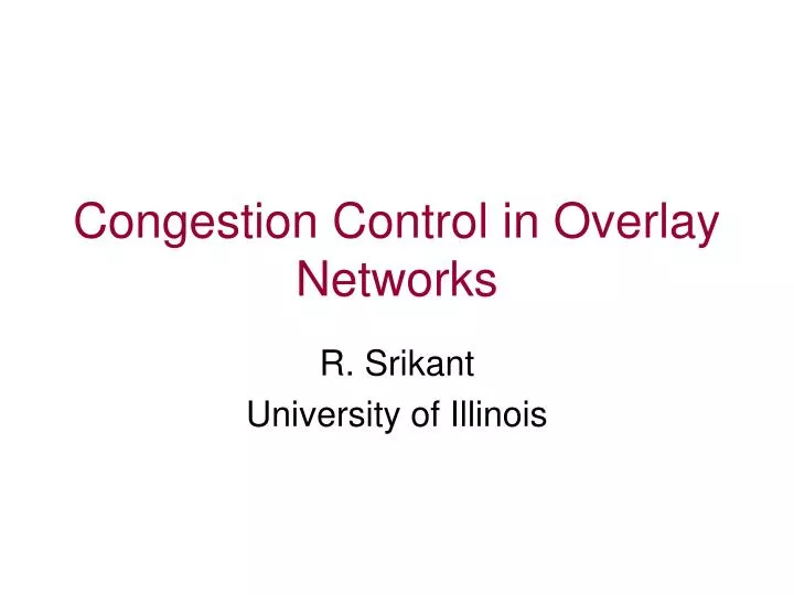 congestion control in overlay networks