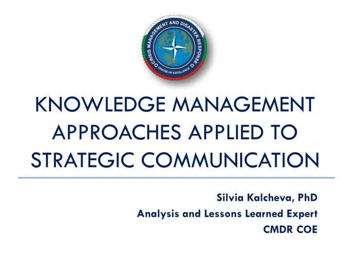 knowledge management approaches applied to strategic communication
