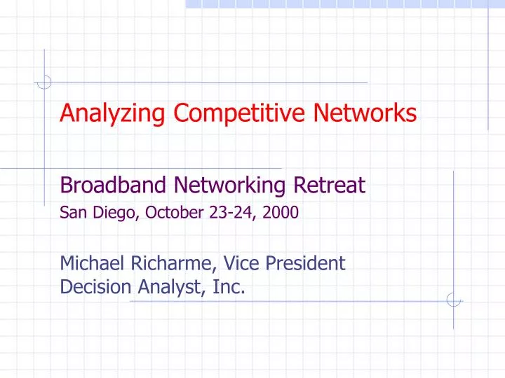 analyzing competitive networks