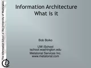 Information Architecture What is it