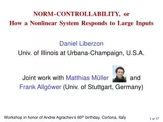 NORM - CONTROLLABILITY, or How a Nonlinear System Responds to Large Inputs