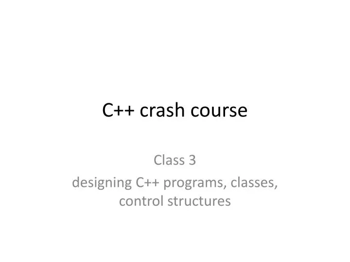 c crash course