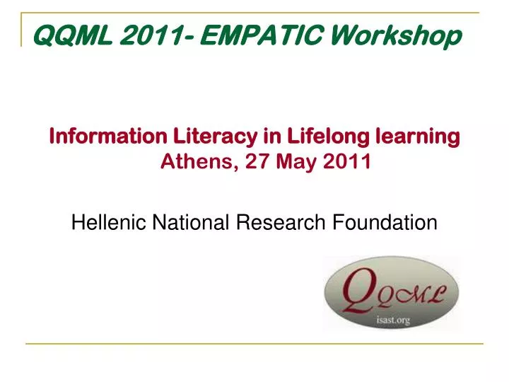 qqml 2011 empatic workshop