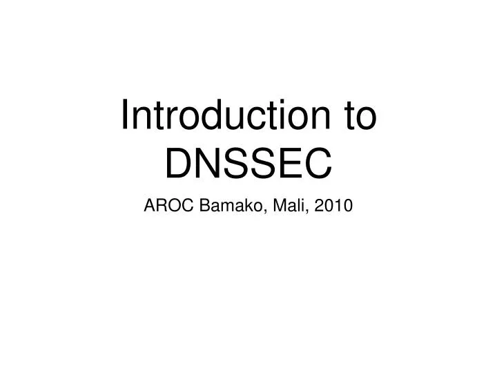 introduction to dnssec