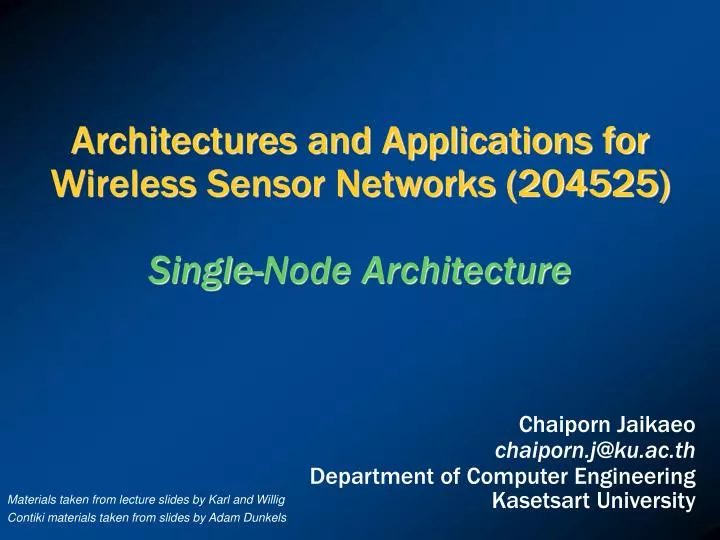 architectures and applications for wireless sensor networks 204525 single node architecture