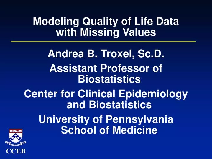 modeling quality of life data with missing values