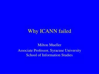 Why ICANN failed