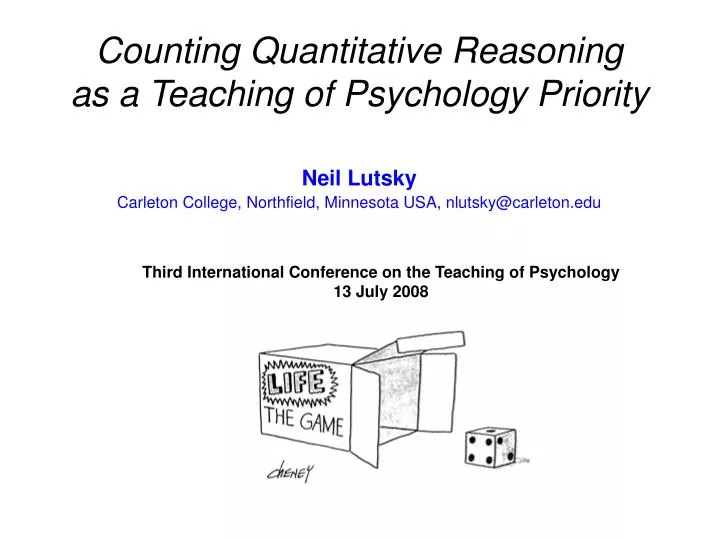 counting quantitative reasoning as a teaching of psychology priority