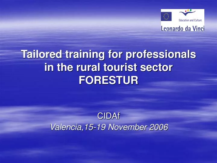 tailored training for professionals in the rural tourist sector forestur
