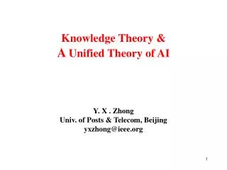 Knowledge Theory &amp; A Unified Theory of AI