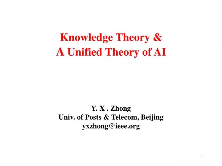 knowledge theory a unified theory of ai