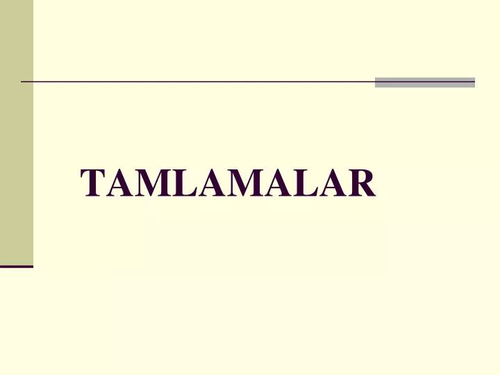 tamlamalar