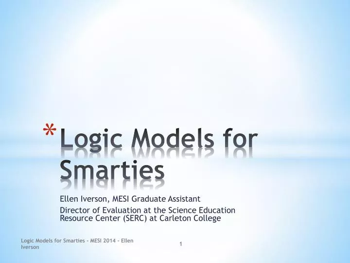 logic models for smarties
