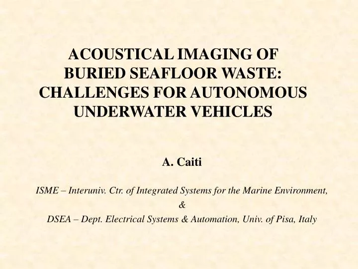 acoustical imaging of buried seafloor waste challenges for autonomous underwater vehicles