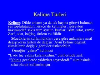 kelime t rleri