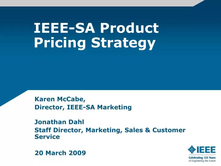 ieee sa product pricing strategy