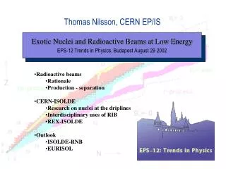 Thomas Nilsson, CERN EP/IS