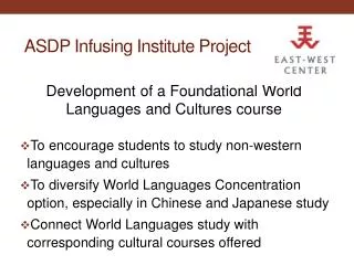 ASDP Infusing Institute Project